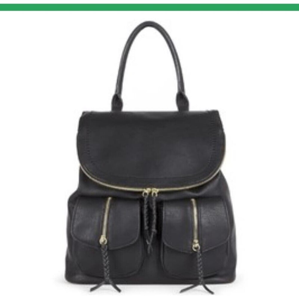 Sole Society black pebbled Emery Vegan Leather Backpack With Front Pocket